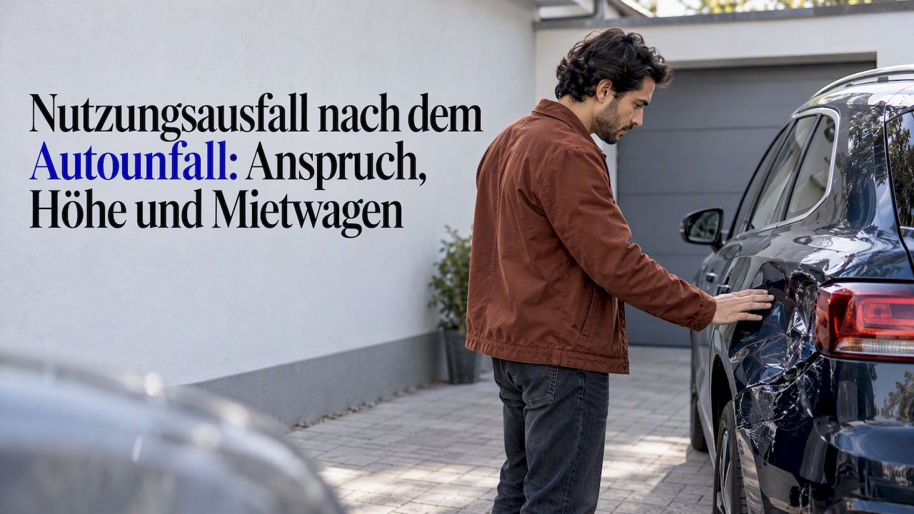 Der Besitzer sieht sich sein beschädigtes Fahrzeug an